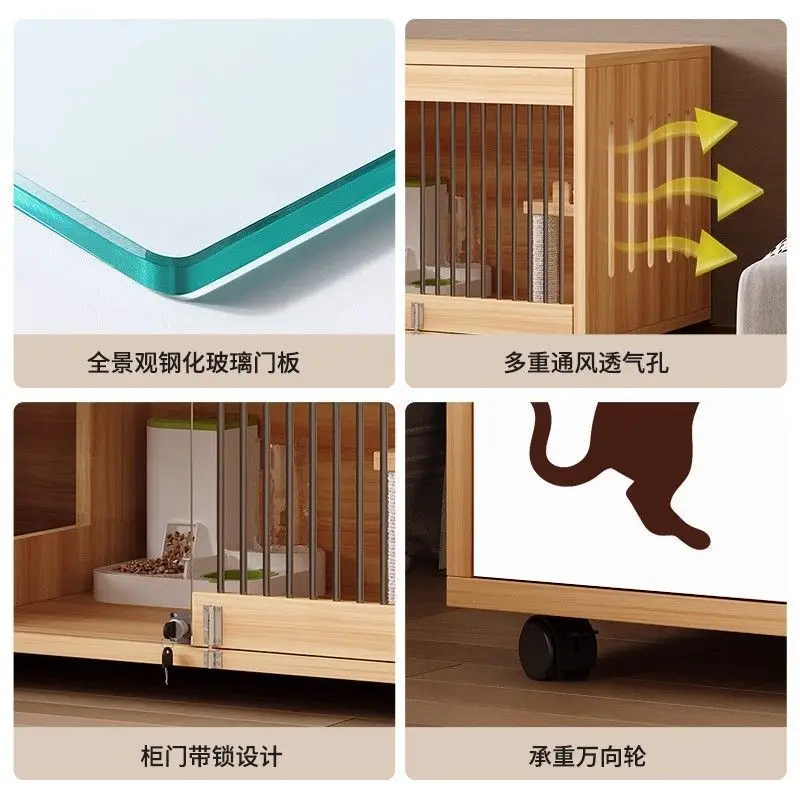 Cat cage household indoor solid wood pet store display cabinet house nest breeding house other 3