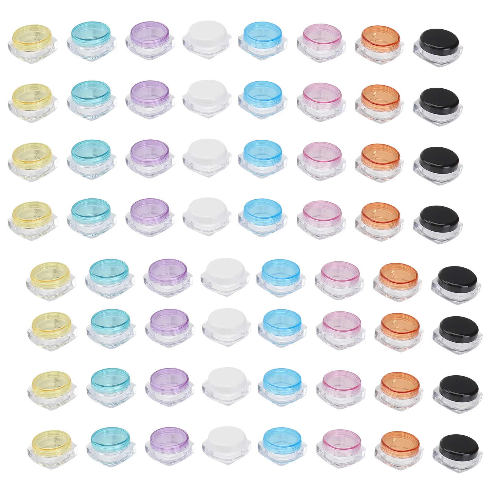 

64 Pcs Mini Lightweight Travel Size Cream Bottles Sample Containers for Cosmetics Face Cream Storage Portable Reusable Sealed