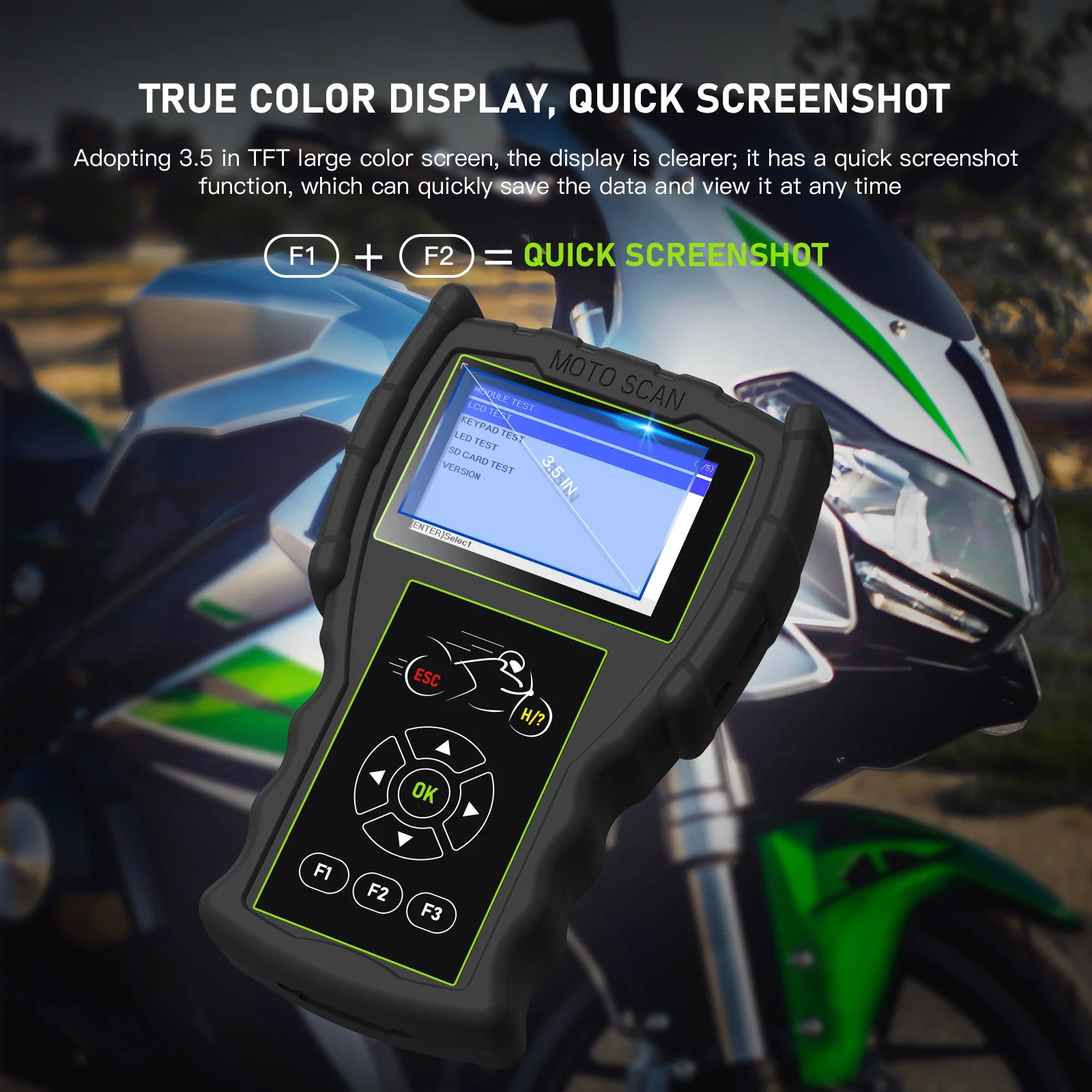 JDiag M100 Motorcycle Handheld ScannerMultilingual Diagnostic Tool Universal 2 in 1 Scanner Motor Scan Battery Tester