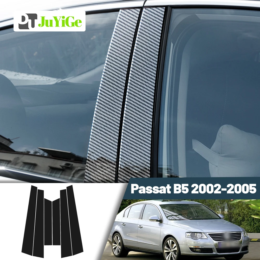 

Glossy Black Carbon Fiber Window Door Deal B C Pillar Post Cover Sticker For Volkswagen Passat B5 2002-2005 2003 2004