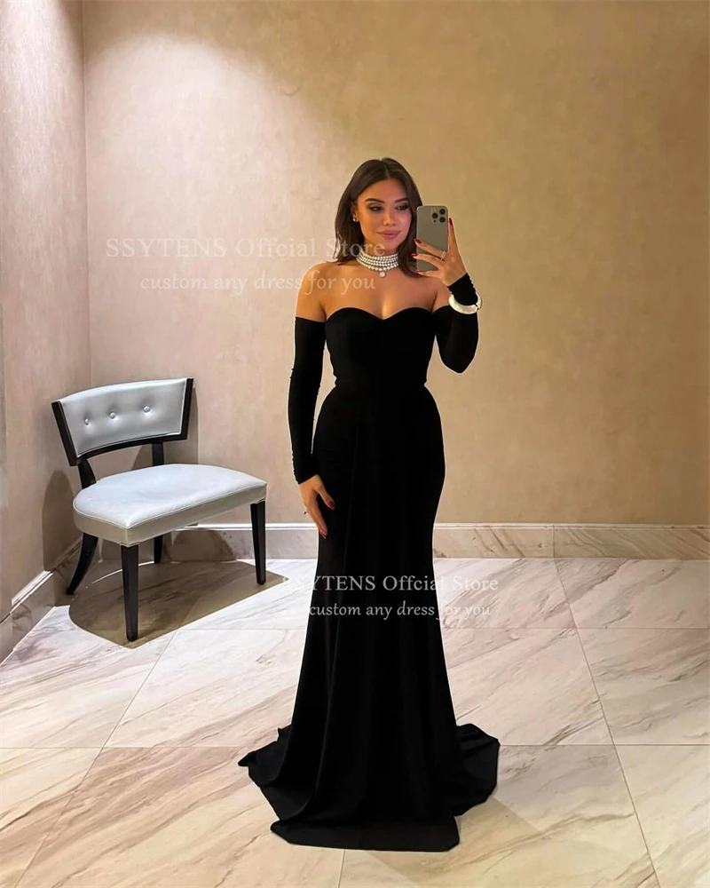 SSYTENS Sukienki na studniówkę w stylu syreny, czarne, szyte na miarę, długie, formalne suknie wieczorowe damskie 2026, suknie na przyjęcie weselne, vestidos de noche