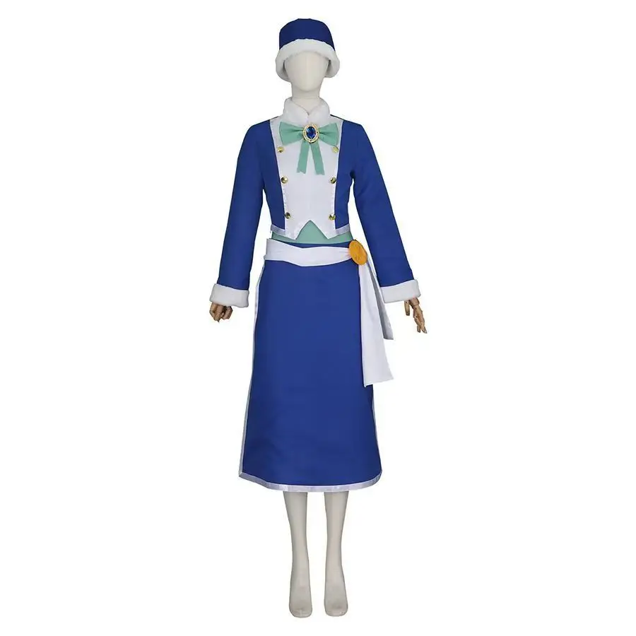 Fairy Tail Juvia Lockser Cosplay Costume - Full C-Suit Blue Long Dress for Women