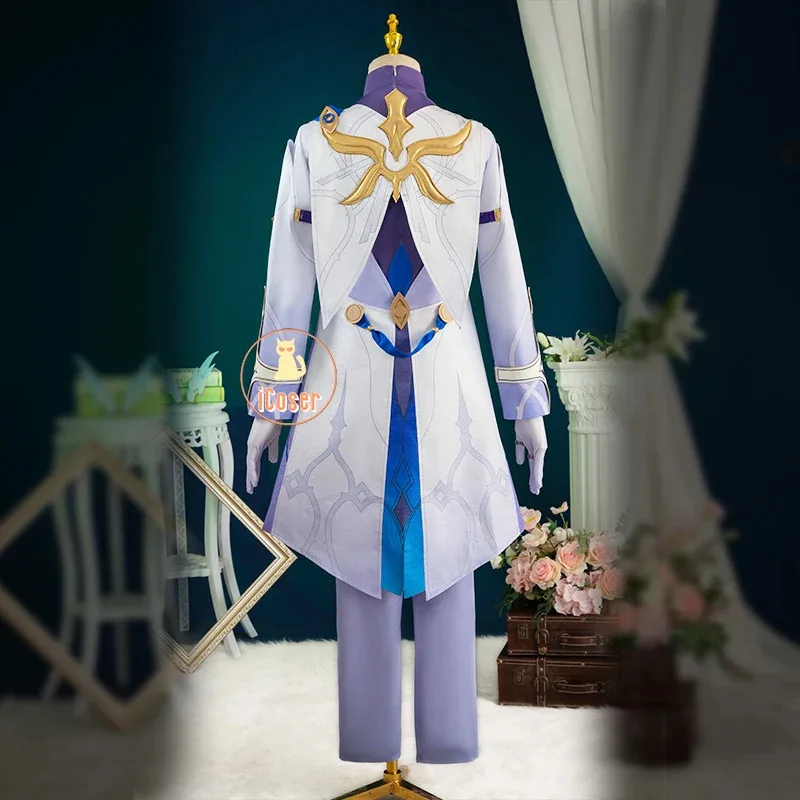 iCoser Honkai Star Rail Sunday Cosplay Costume Wig Uniform Luminous Headwear Rings Earrings Halloween Party for Women Men Props