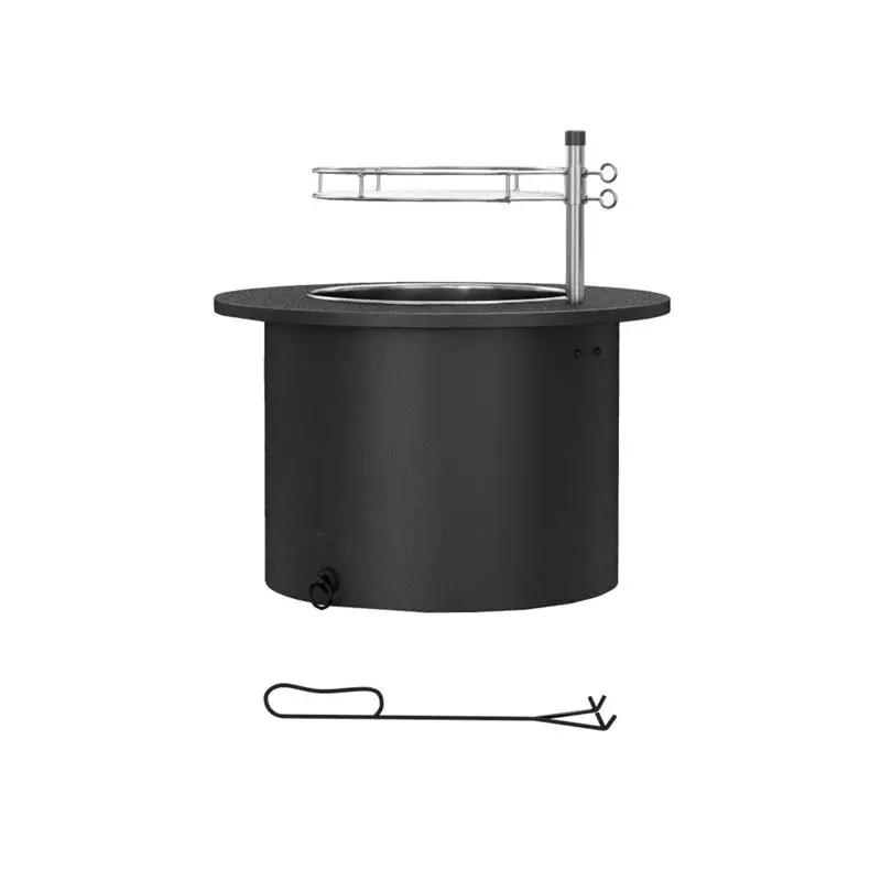 Poisson de foyer extérieur portable pour le camping dans l'arrière-cour - Idéal pour le chauffage et la cuisine - Conception en acier durable