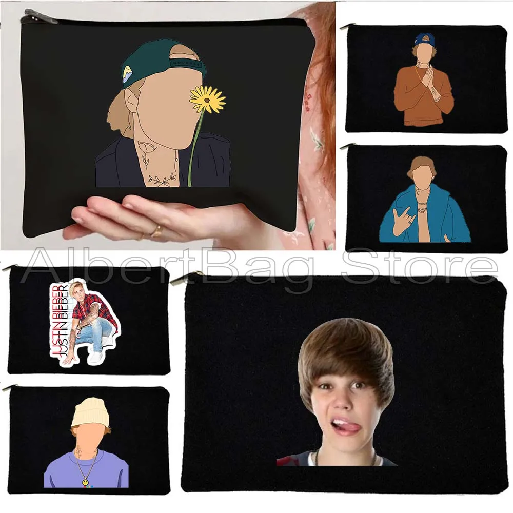

Cute Justin Bieber Music Singer Poster JBiebs Portrait Gift Peaches Cosmetic Lipstick Travel Makeup Toilet Bag Pencil Case Pouch