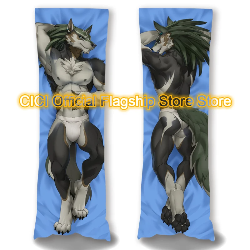 Dakimakura Anime Link (forme de loup) impression recto-verso housse de coussin grandeur nature