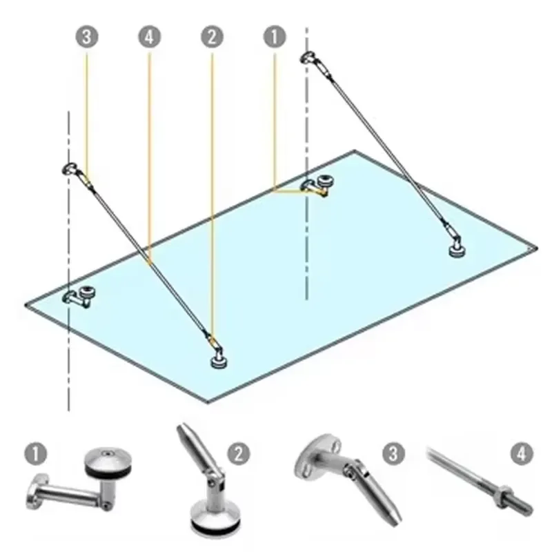 Stainless Steel Support Glass Canopy