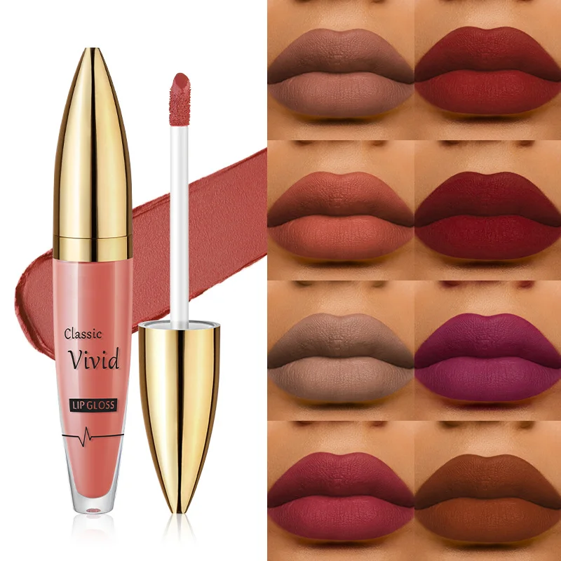 8-color matte matte explosive lip glaze liquid lipstick European and American velvet nude lip gloss
