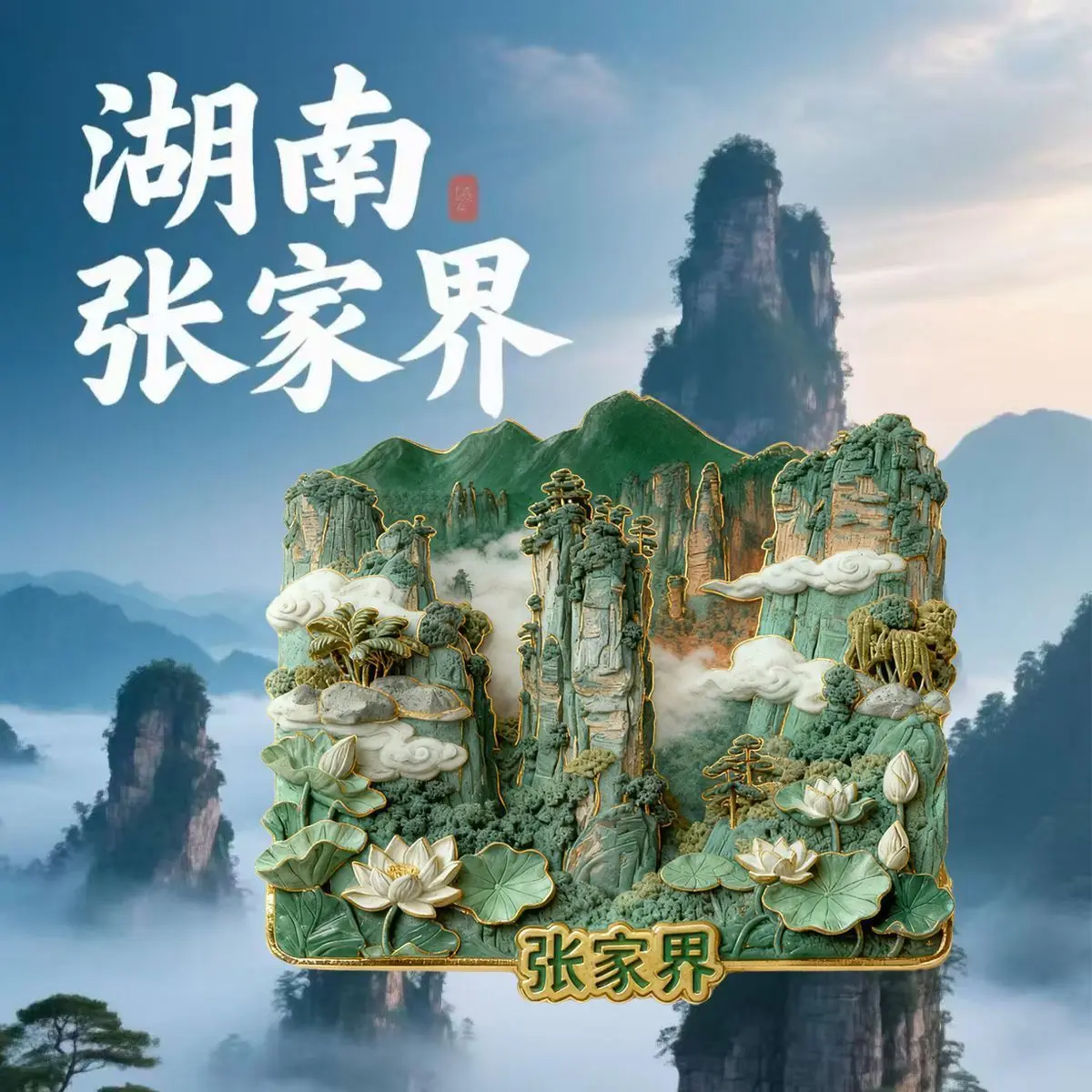 Hangjiajie Tianmen Mountain Scenic Metal Fridge Magnet Creative Home Kitchen Decor