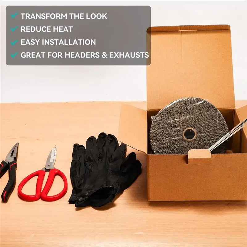 WORTHOWN-Exhaust Heat Wrap Roll Motorcycle Exhaust Insulation Thermal Insulation Tools Thermal Insulation Cotton