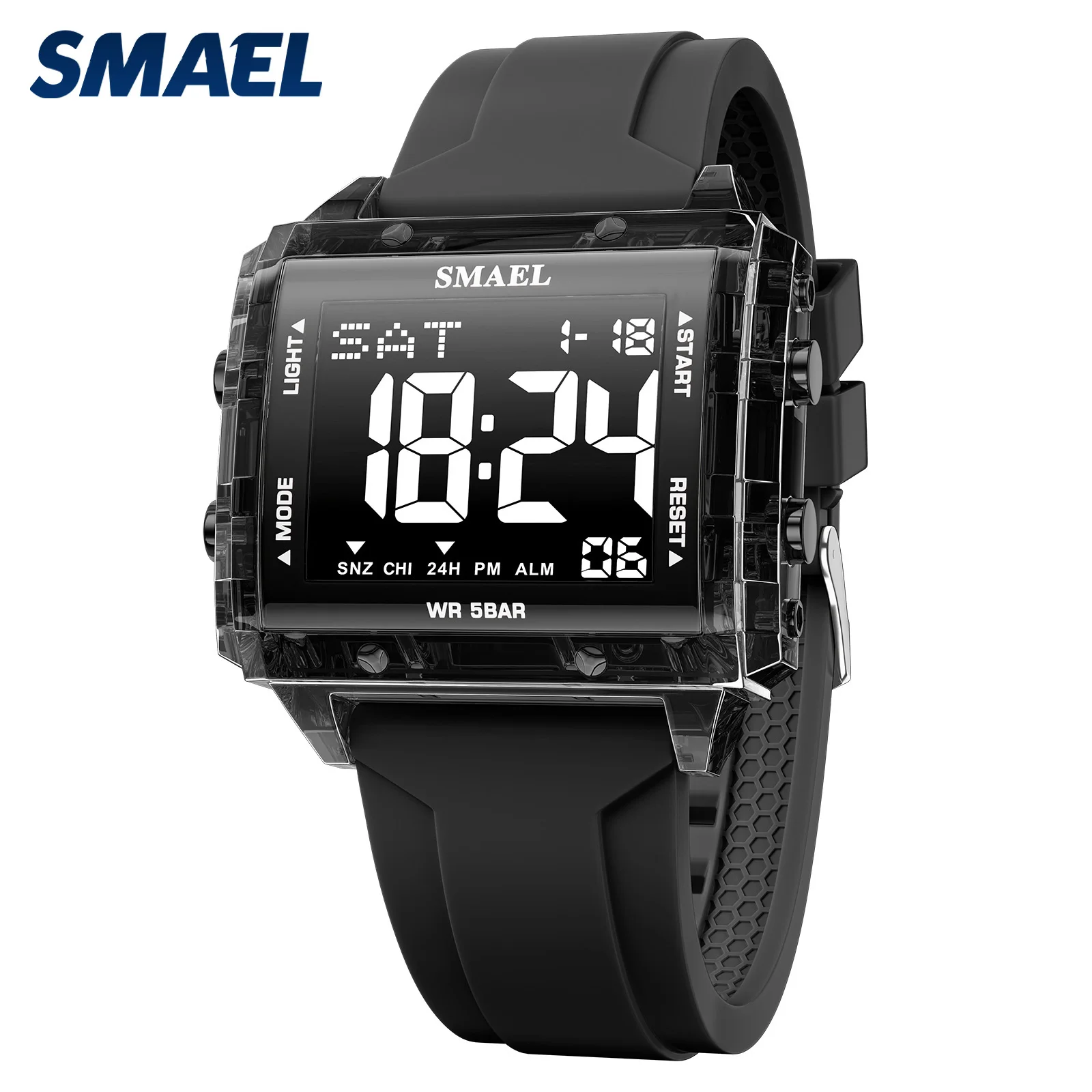 SMAEL Fashion Casual LED Digital Sports Watch for Men Military Style Waterproof Luminous Multifunction Male Wristwatch