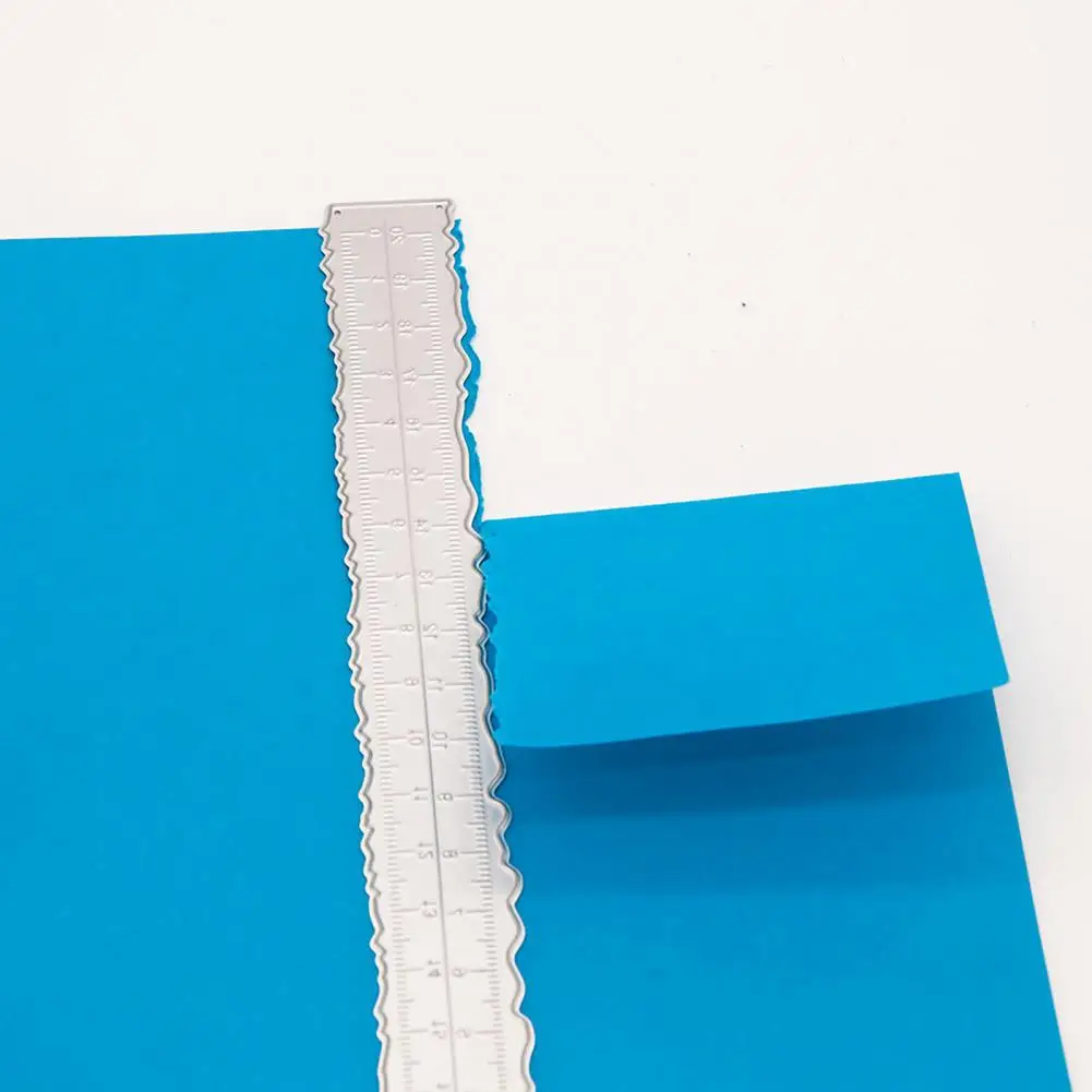 3Pcs 8.54" Metal Paper Tearing Ruler Wavy Edges Paper Cutting Ruler Measuring Tool School Card Scrapbooking Making DIY Craft