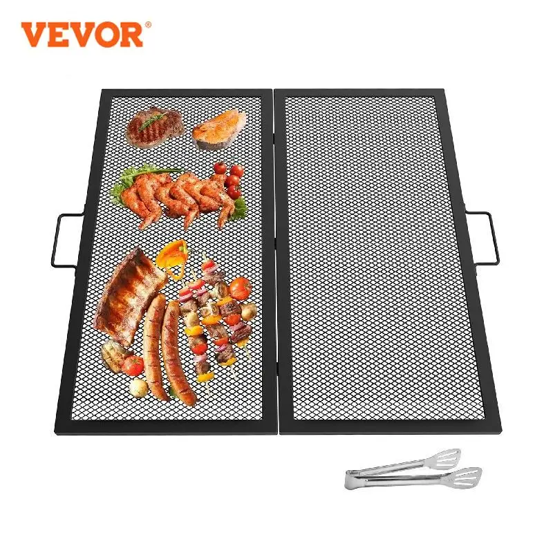 VEVOR Cooking Grate 30/32 x 15/36/40 x 15 In Foldable Square/Rectangle Fire Pit Grill Grate with Portable Handle & Solid Steel