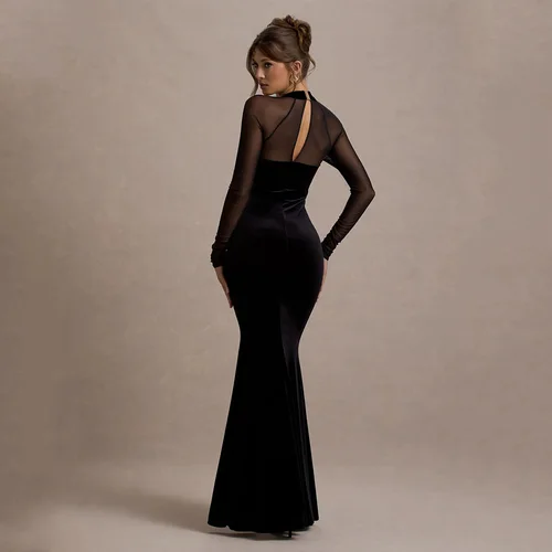 Imagen 2 del producto Vestido FORU elegante vestido De noche Sexy Jersey para hasta el suelo Poretrait vestido De graduación arco sirena Vestidos De Fiesta personalizados