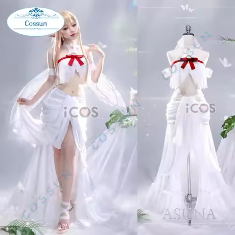 SAO Yuuki Asuna Anime Sword Art Online Alicization Fairy Queen ALO Dress Uniform Cosplay Costume Halloween Party Outfit