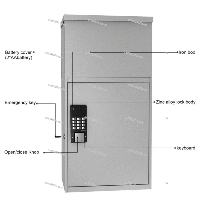 Electric Parcel Delivery Box Package Drop Off Box With Combination Lock Mail Box Steel Outdoor