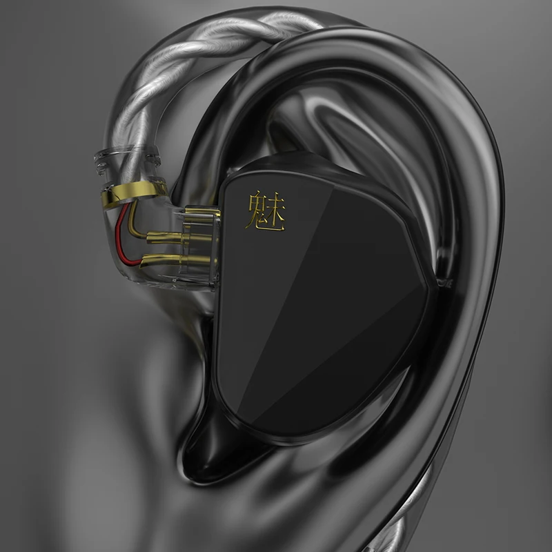 CVJ Mei 인이어 타입 이어폰, Knowles 1DD + 2BA 하이브리드 드라이브 유선 헤드폰, 2 핀 모니터, 튜닝 스위치 포함, 스포츠 하이파이 헤드셋