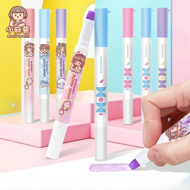 Cute Cartoonn Glue Stick High Viscosity Pen Shape Multi-Purpose Adhesive Glue for Kids DIY Scrapbook Journal School Supplies