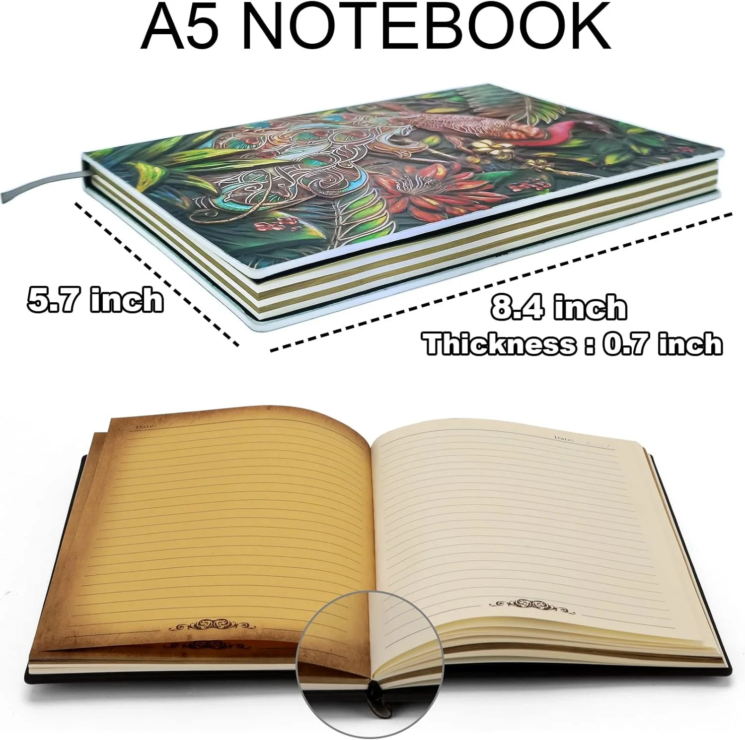 Peacock Diary 3d Faux Leather A5 Notebook Lined Paper Diary Back To School Stationery Writing Note Books Office Creative Gift