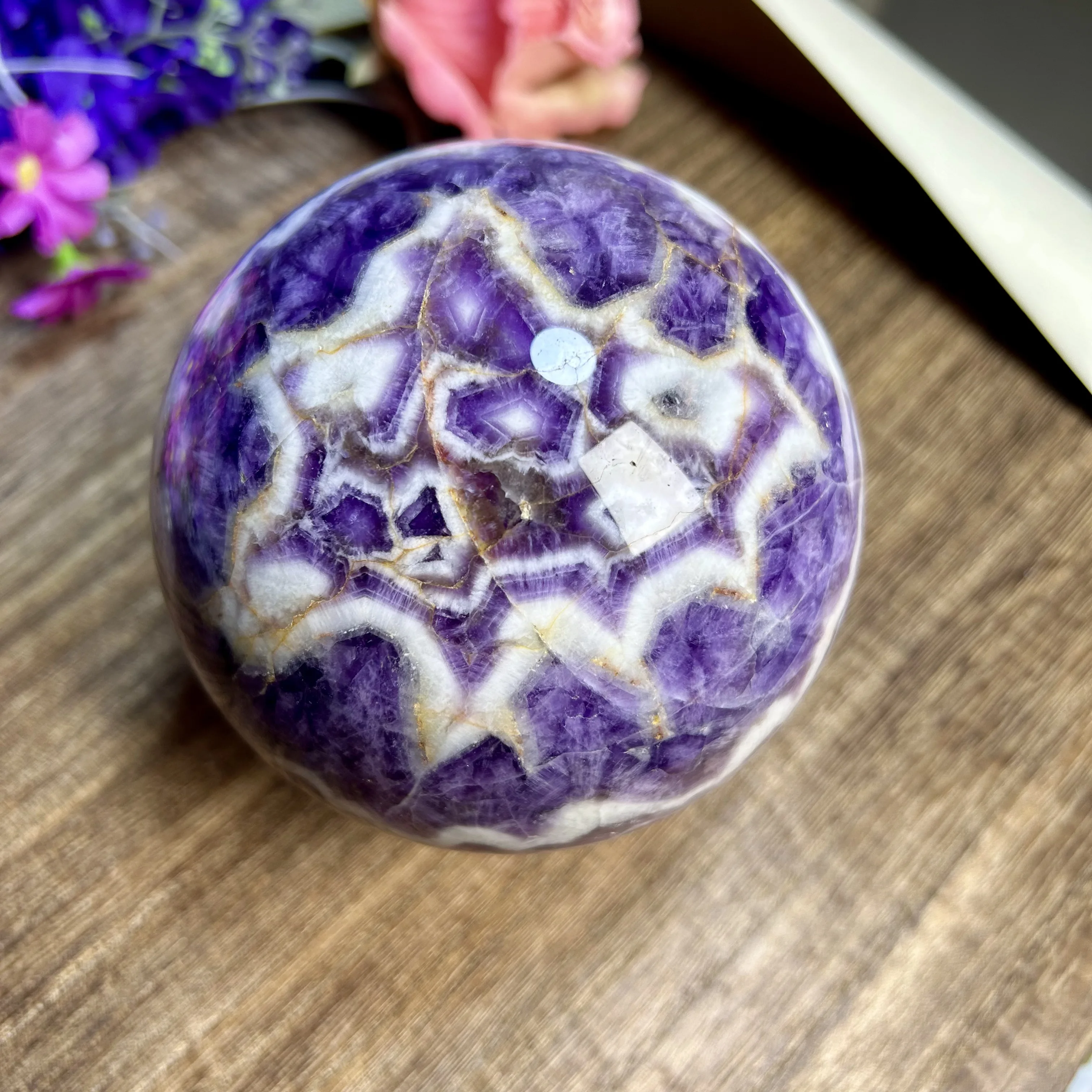 Natural Dream Amethyst Quartz Crystal Sphere Reiki Healing Home Decor Crystal Crafts 1725g 104mm 15th