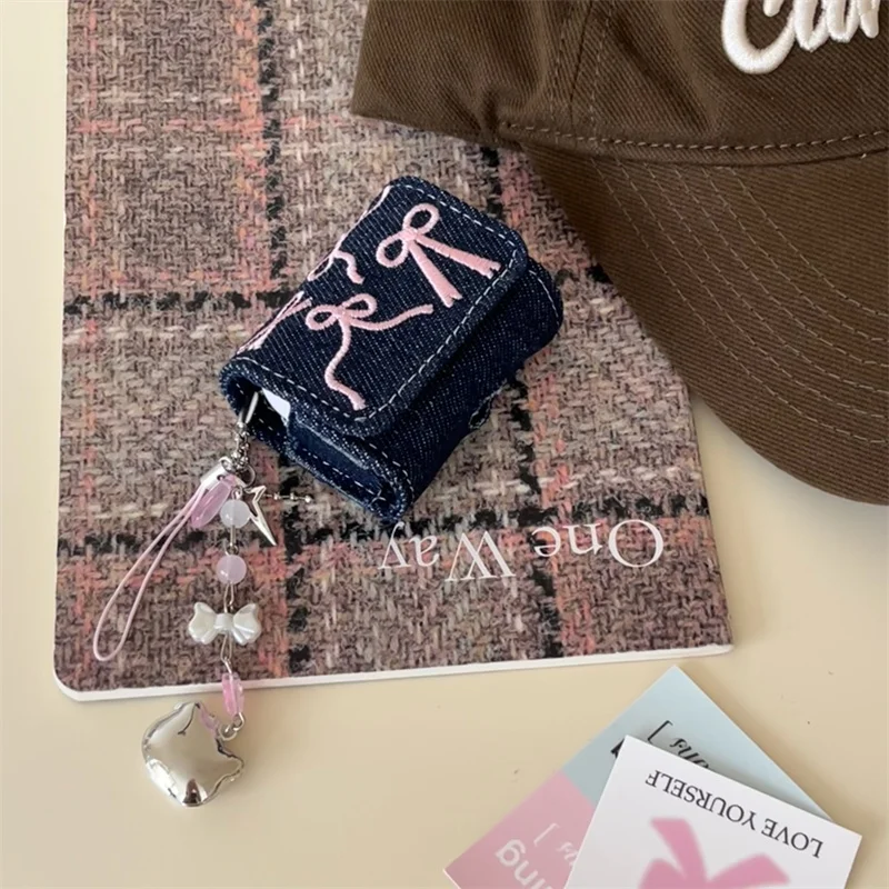 Kawaii Pink bow Earphone Case For Apple Airpods Pro 2 3 1 Cover with Charm Leather Cute Headphone Charging Cases For Airpod 3 4
