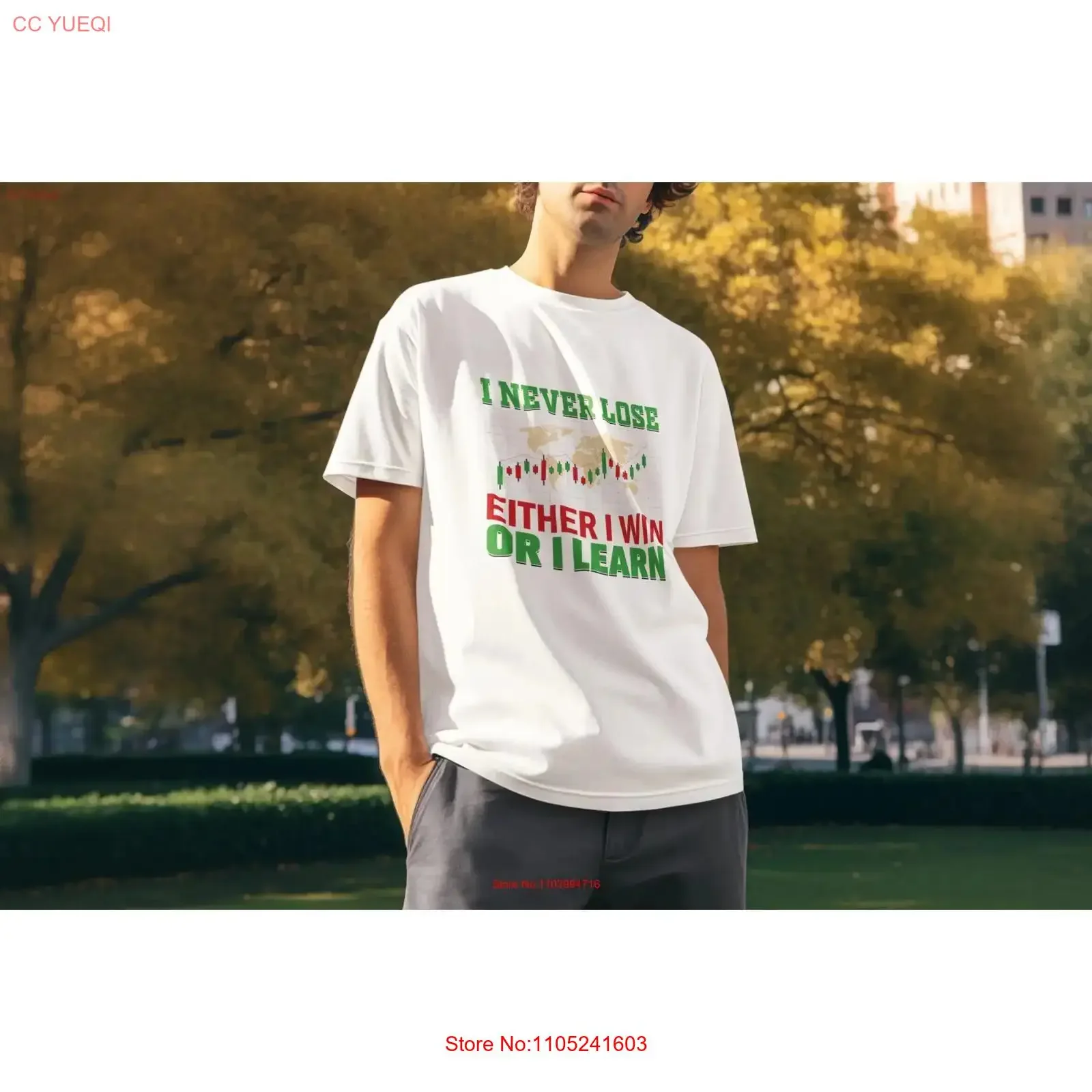 I Never Lose Either Win Or Learn Crew Neck T Shirt Stock Market vintage Washed Stretched Unisex streetwear Stylish graphic