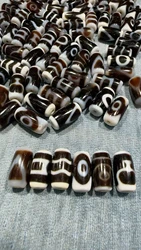 50pcs/lot White color 10mm*20mm Tibetan Dzi Beads Natural Multiple Patterns Eyes Beads Amulet DIY Beads Bracelets Necklaces