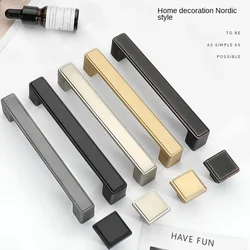 Furniture Handle Drawer Knobs and Handles for Cabinet Wardrobe Zinc Alloy Door Pull 96mm/128mm/160mm/192mm/320mm Hole Pitch