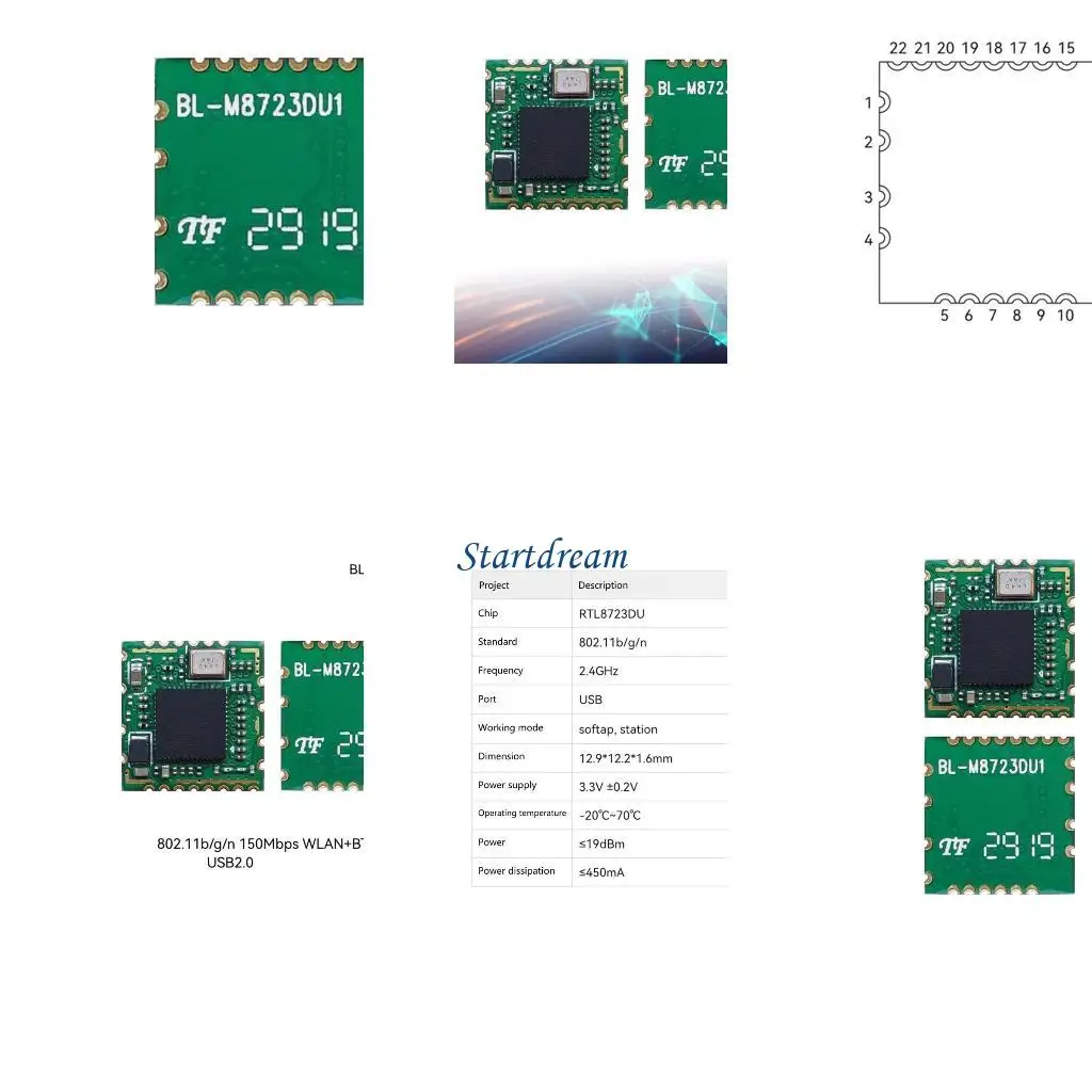 

RTL8723DU 6223E-UUD Wireless Module WIFI Bluetoothcompatible4.2 High Speed K92C