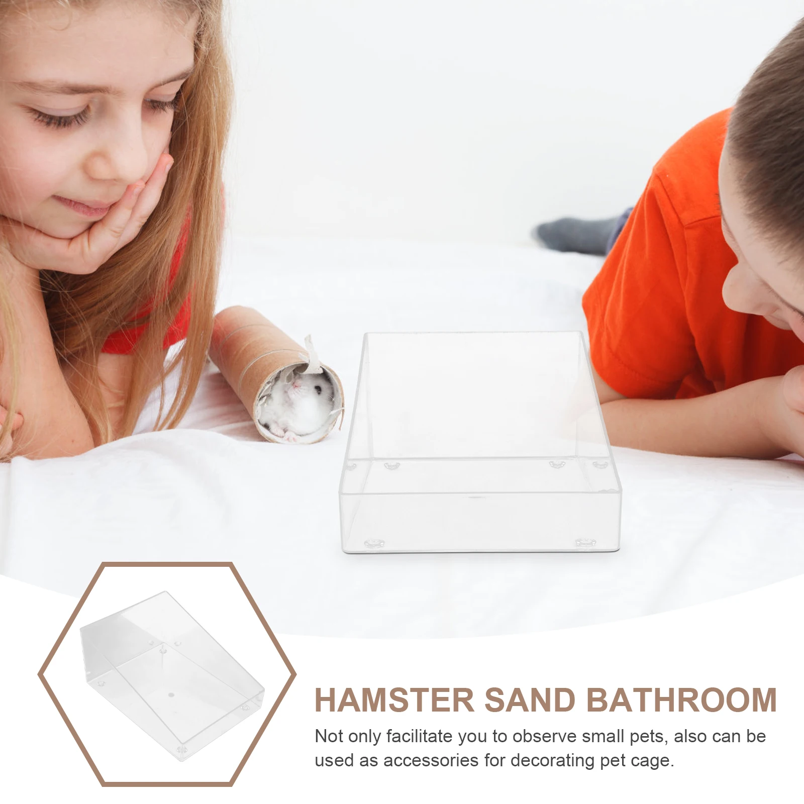 

Hamster Sand Bathroom Small Pet Transparent Acrylic Sand Bath Box Practical Cage Accessory for Gerbil Chinchilla