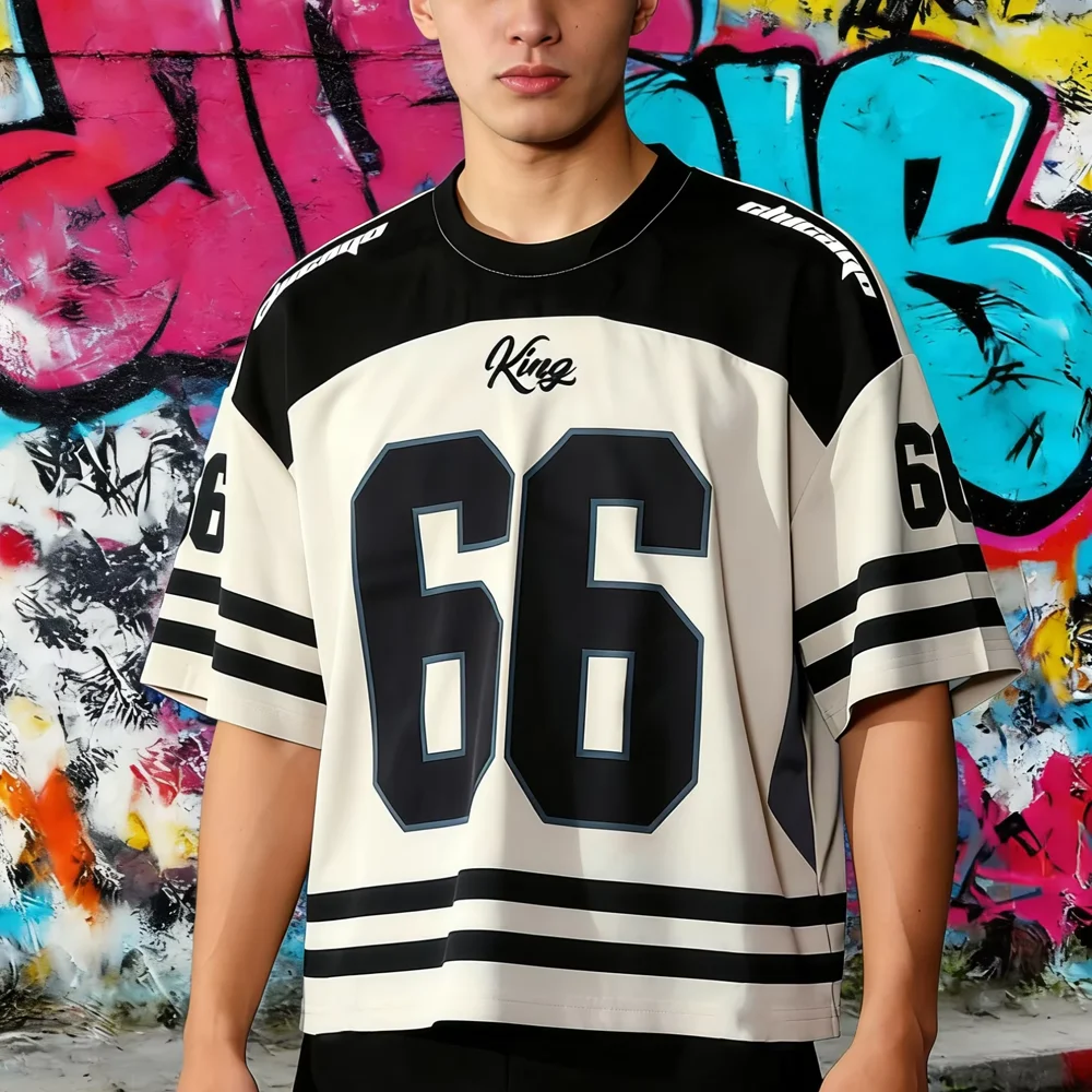 2026 Rundhals-Sport-Kurzarm-T-Shirt mit Farbblock-Design, Schnelltrocknend und Atmungsaktiv, Herren Bedrucktes Sport-Kurzarm-T-Shirt
