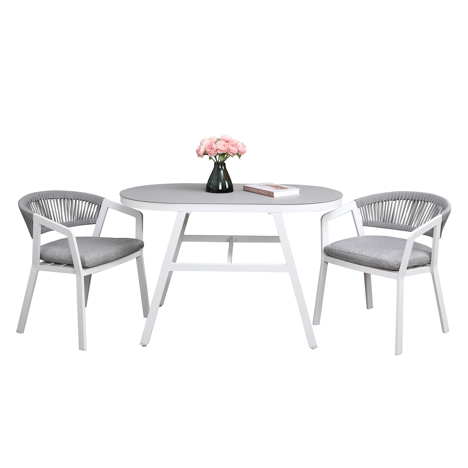 JARDINA 3PCS Outdoor Patio Furniture Aluminum Bistro Set with Cushions