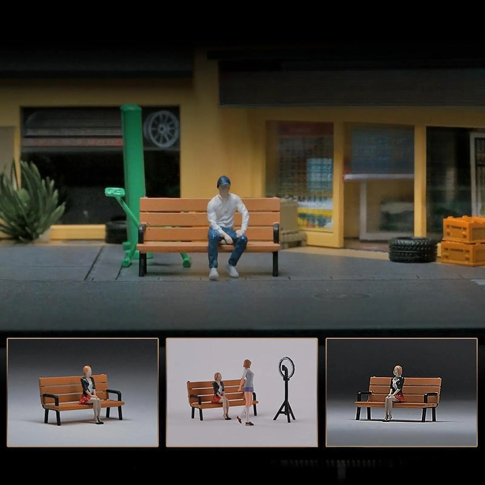 1/64 Beeldje Model Foto Props Diorama's Simulatie Beeldje Mini Mensen Model