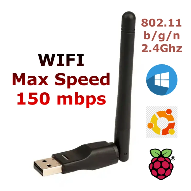 

Wireless USB WiFi Adapter Dongle LAN 802.11 b/g/n 2.4Ghz Laptop PC Windows Linux