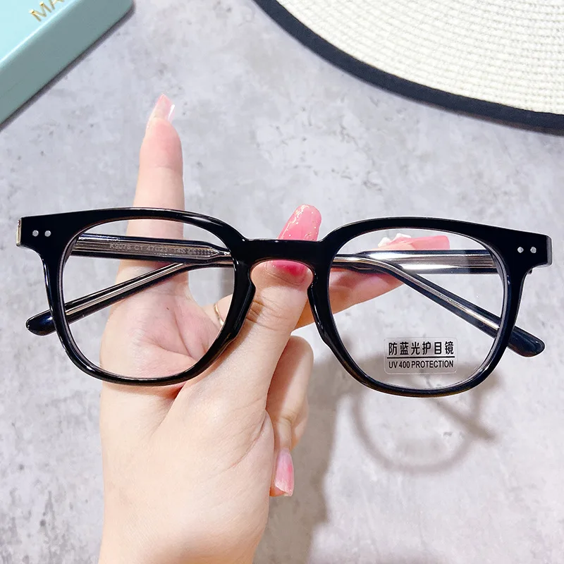 

Trendy Retro Anti-blue Light Glasses Unisex Simple TR90 Glasses Square Small Frame Glasses Computer Light Blocking Plain Glasses