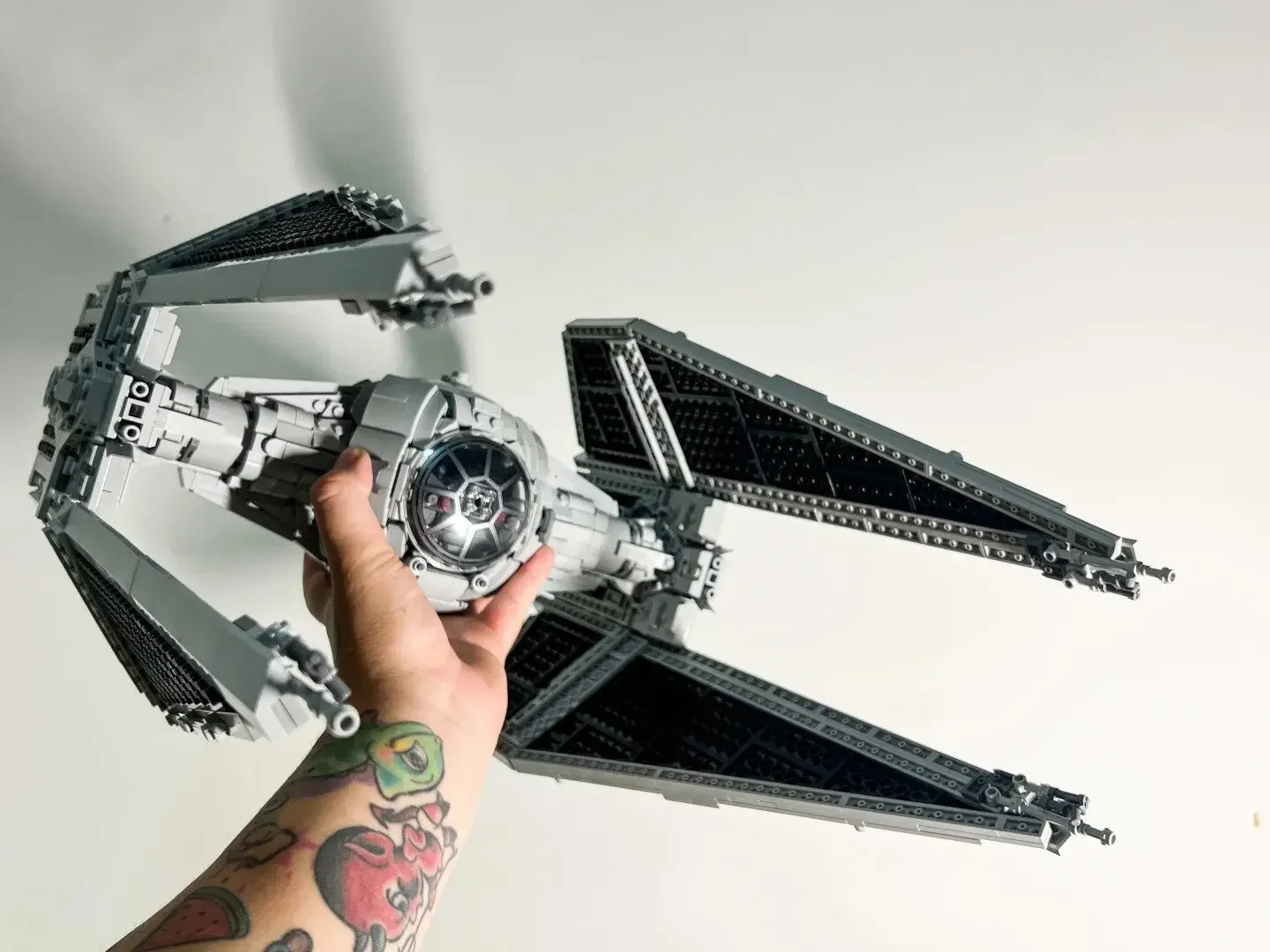 Spaceship MOC TIE Interceptors Building Blocks Modified from Imperial Fighters Model 75382  DIY Assembly Bricks Toys Gift