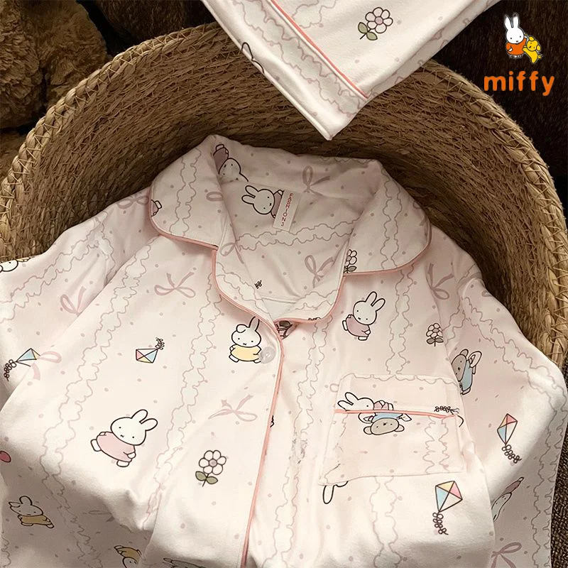

Cute Miffy Pajamas Creative Cartoon Comfortable Loungewear Student Dopamine Fashion Home Wear Set Anime Accessories Perfect Gift