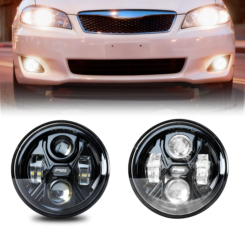

4.5 Inch Round 80W White LED Fog Light Assemblies with Housing, Compatible with Toyota Tacoma 2005-2011, Solara 2004-2006, Sequo