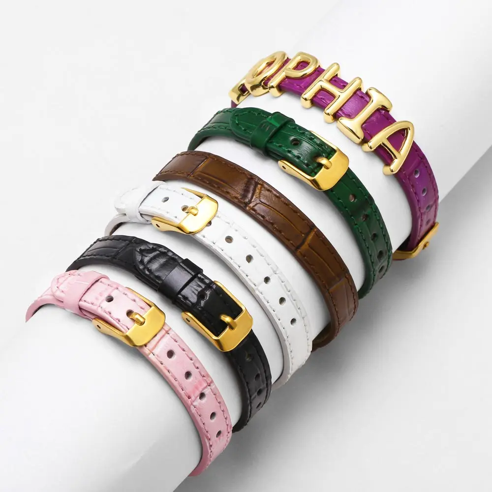 OCESRIO Fashion Multicolor Genuine Leather Bracelet Chain Belt Copper Adjustable Handmade DIY accesorios de joyería brtg04