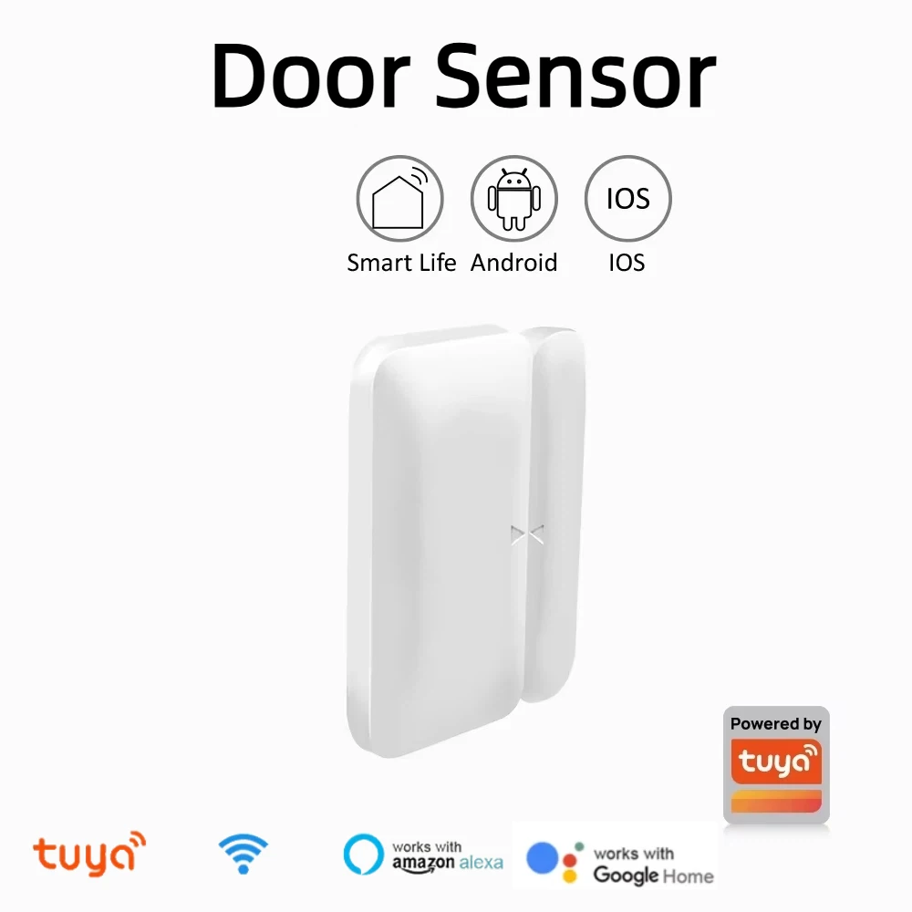 WiFi Smart  Wireless Door Windows Sensor Smart Home Wireless Door Detector Door Open Closed Alarm System for Alexa Google Home