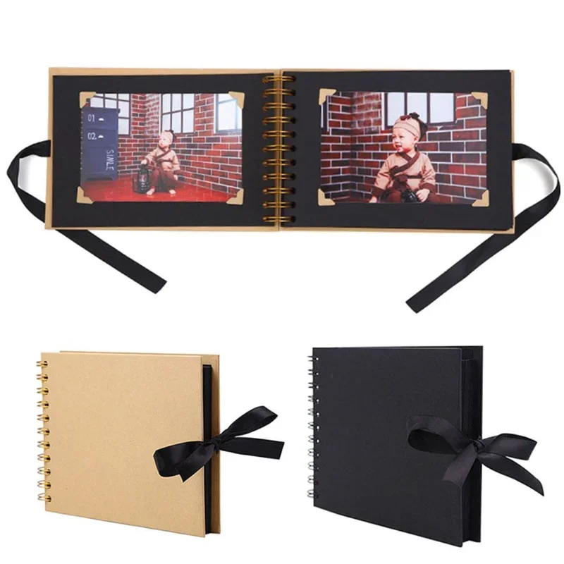 40/80 Pages Photo Albums 80 Black Pages Memory Books A4 Craft Paper DIY Scrapbooking Picture Wedding Birthday Childrens Gift