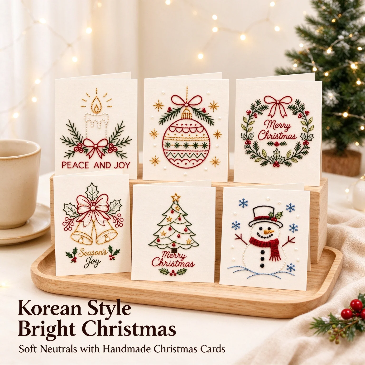Christmas Hand Embroidery Card DIY Kit Paper Stitching Craft Set Beginner-Friendly DIY Stitching for Aldult＆Beginner Handmade
