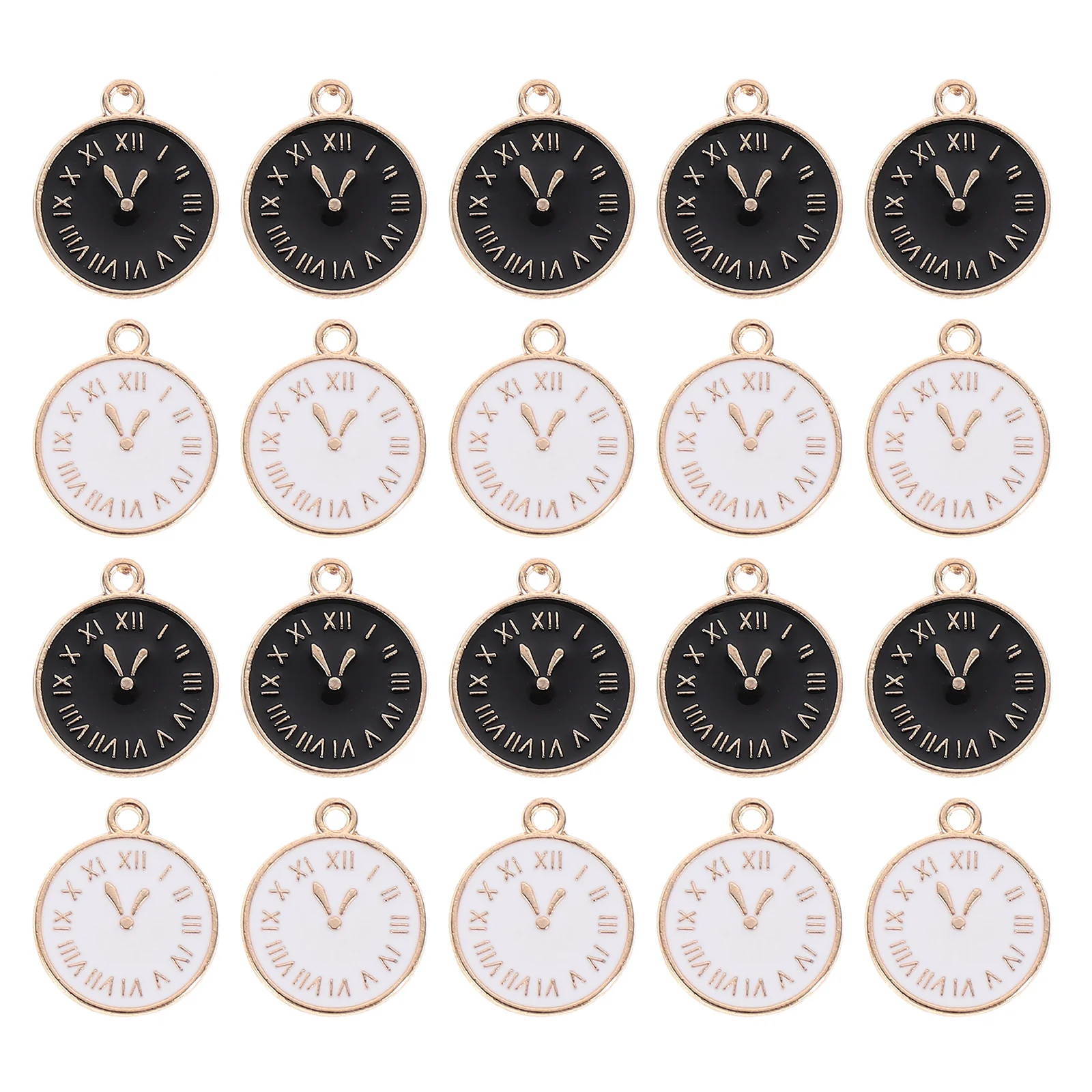 20Pcs Clock Design Pendant Earring Watch Accessories DIY Jewelry Making Kit for Bracelets Necklaces Keychains Craft Projects