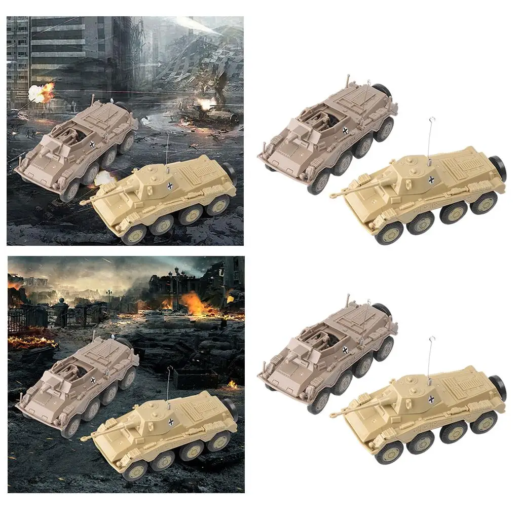 4pcs Plastic Simulated Armoured Reconnaissance Vehicle 4D Model Kit 1:72 Scale Vehicle Collectibles