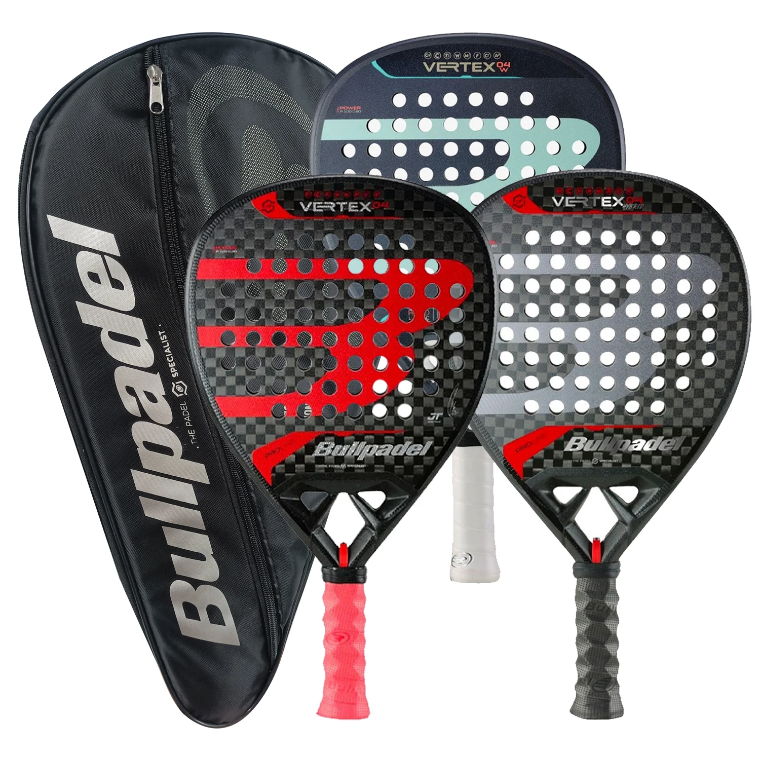 Bullpadel 2024 Pala Padel Paddle Tennis Racket, Soft Face Carbon Fiber, Soft EVA Face Sports Racquet, Outdoor Equipment