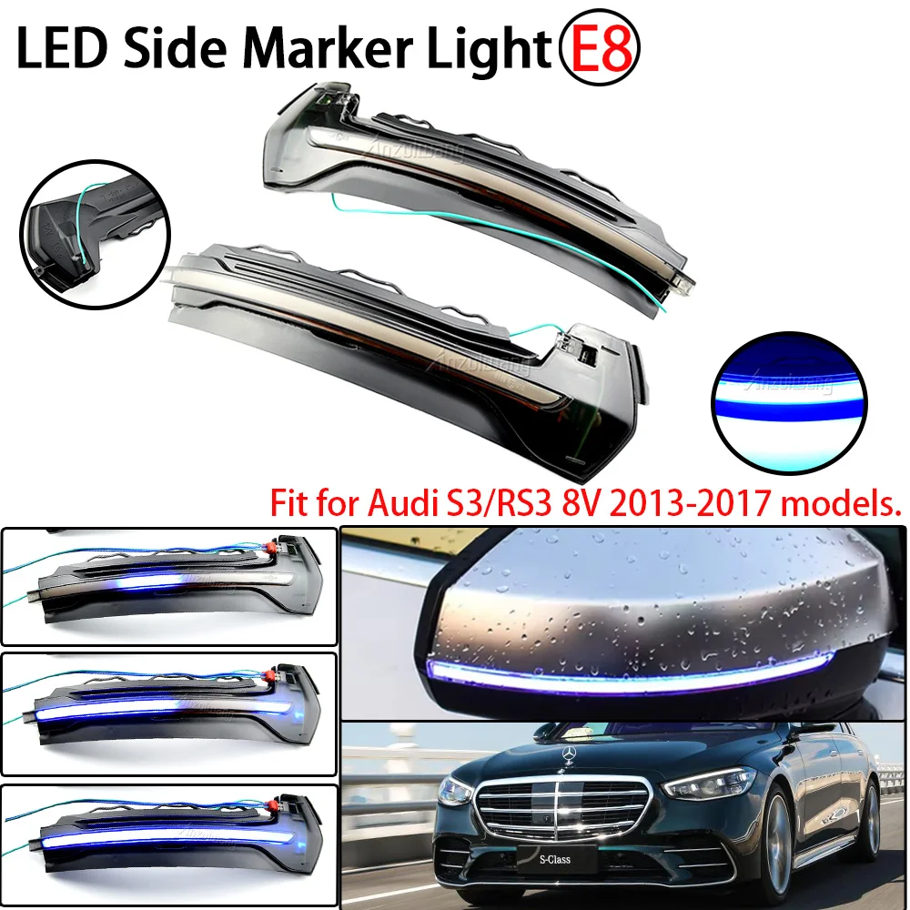 Dynamic blinker models Side Mirror light LED Turn Signal  Arrow flasher  Fit for Audi S3/RS3 8V 2013-2017  ﻿