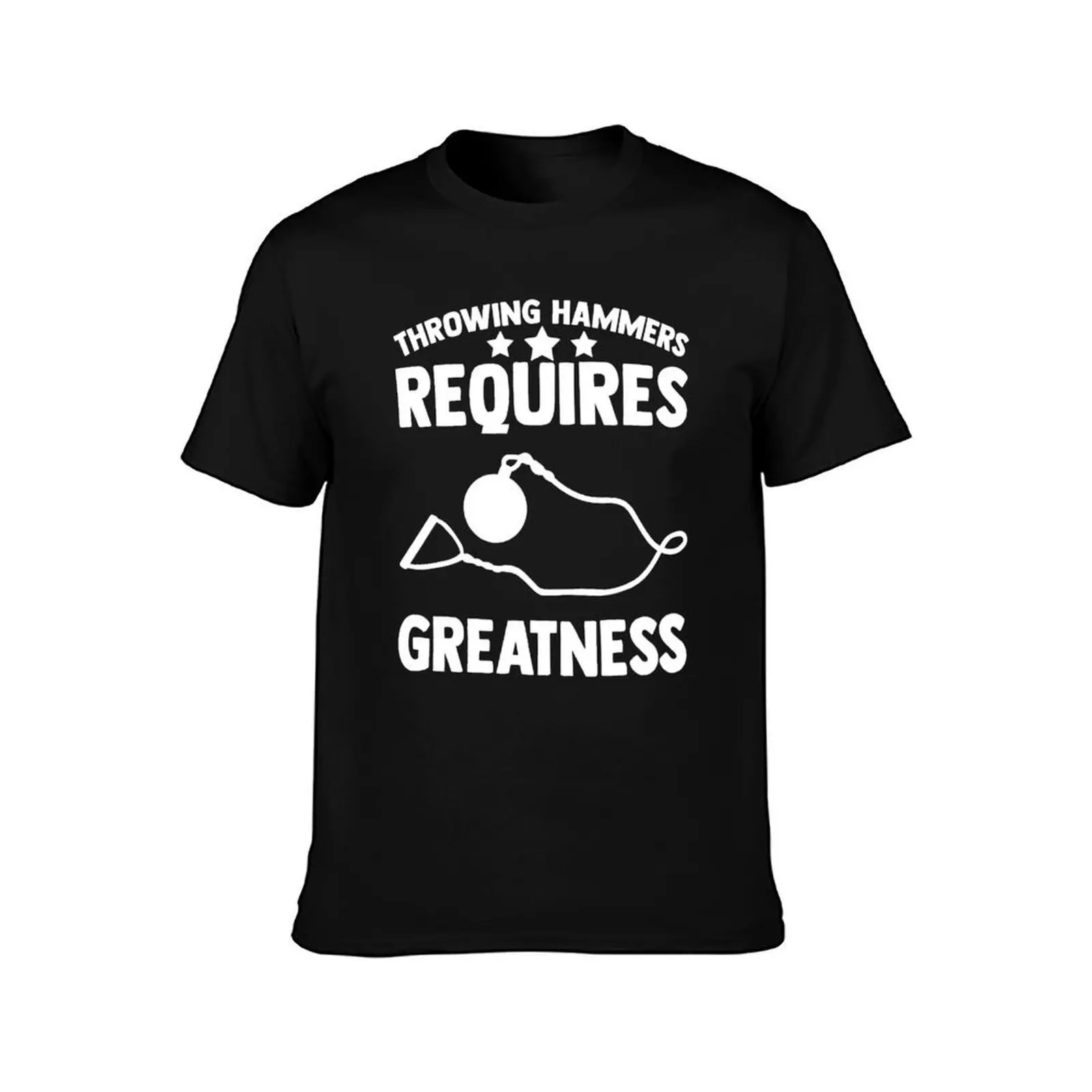 Throwing Hammers Requires Greatness Hammer Throwing Field T-Shirt, Summer Casual Cotton Tee, Oversized Streetwear Tops