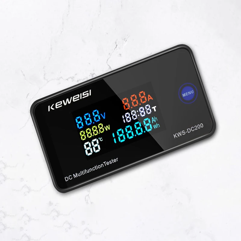 DC 0-200V Voltmeter Ammeter KWS Power Energy Meter LED Digital DC Wattmeter Electric Meter with Reset Function 10A 50A 100A