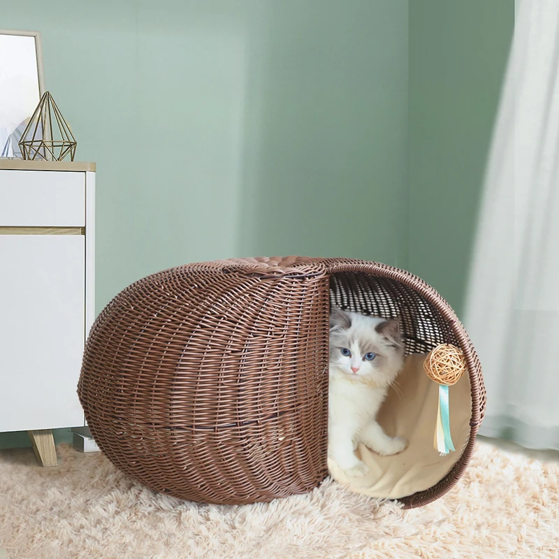 Four Seasons General Semi-closed Net Red Cat Nest, Summer Rattan House, Can Be Dismantled and Washed Villa Cat Scratch Board