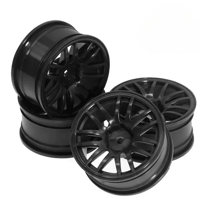 4pcs 52mm 1/10 Scale RC Drift Car Wheels (Rims) for Tamiya XV02 TT02 Sakura D5 MST RedCat - Lightweight Upgrade Plastic Hub Set